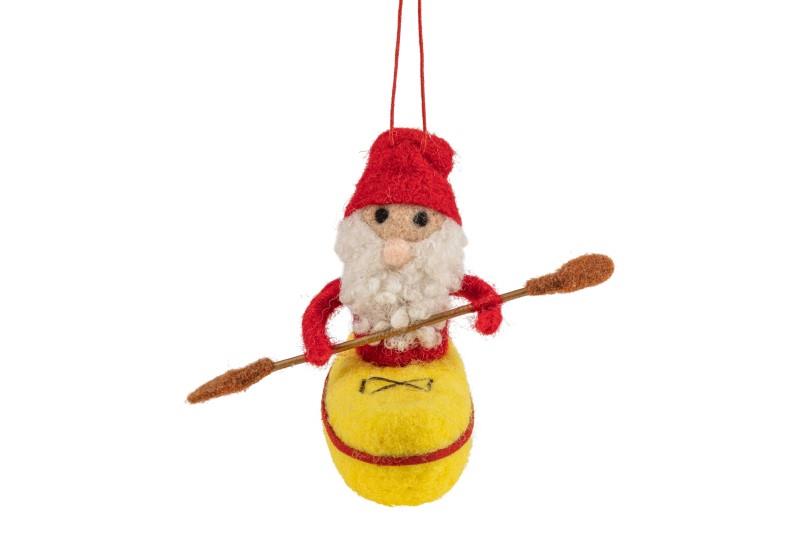 Kayaking Santa Ornament