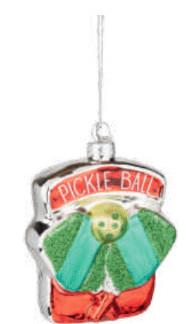 Glass Pickleball Paddle Ornament