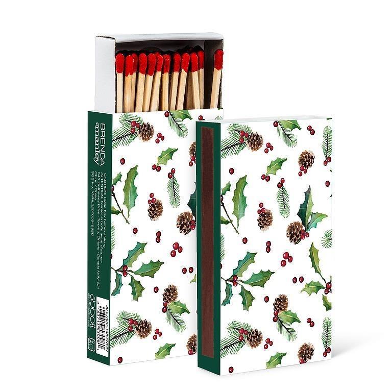 Holly, Pinecones & Berries Matches, 45 Sticks