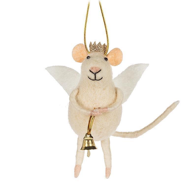 Angel Mouse with Bell Ornament