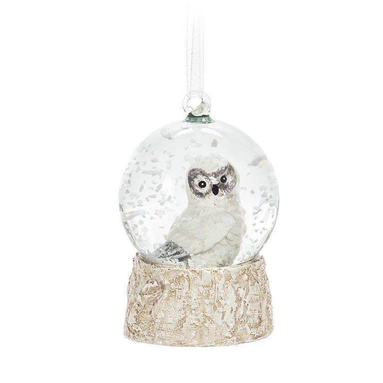 Small Owl Snow Globe Ornament