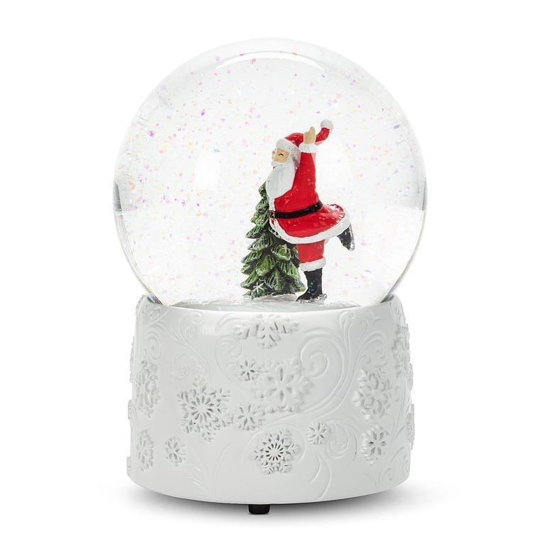 Medium Skating Santa Snow Globe with Music, 7"H