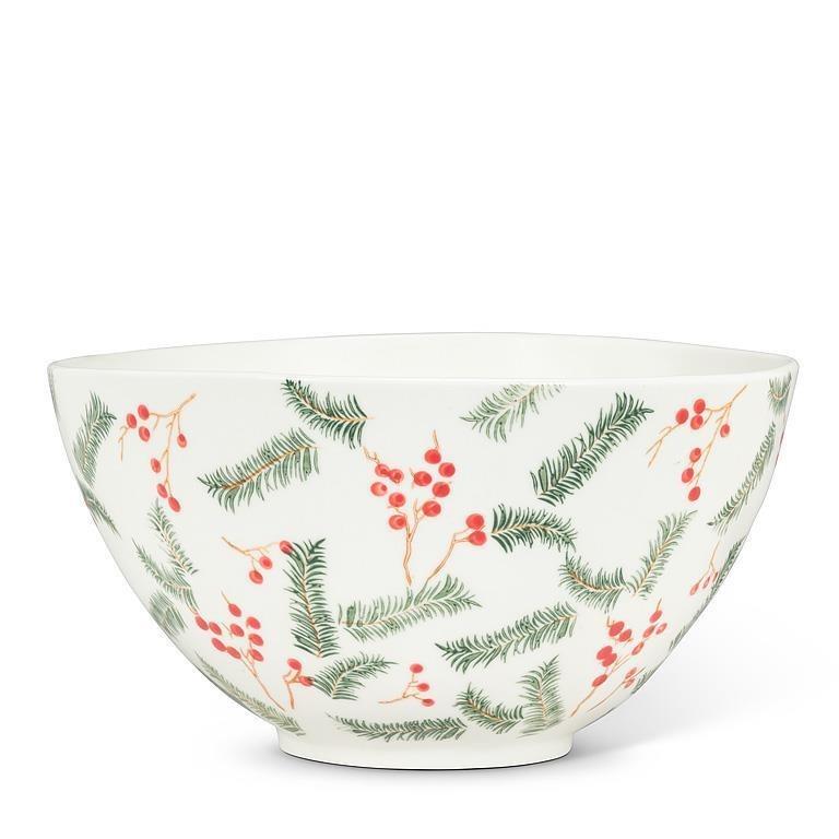 Large Pine & Berries Serving Bowl