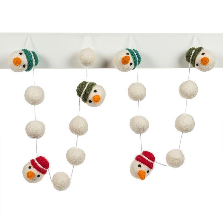 Snowman Pompom Garland, 78"L