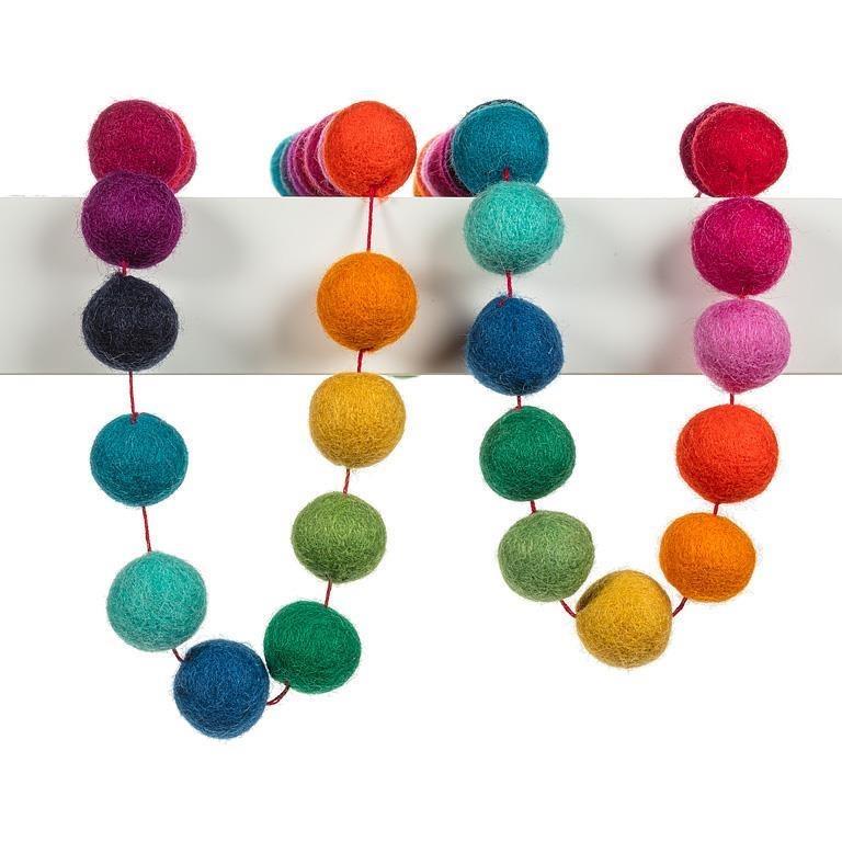 Rainbow Pompom Garland, 60"L