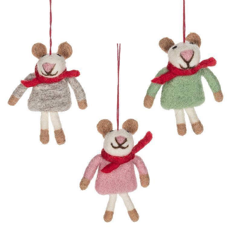 Mouse with Sweater Ornament - Fair Trade Certified