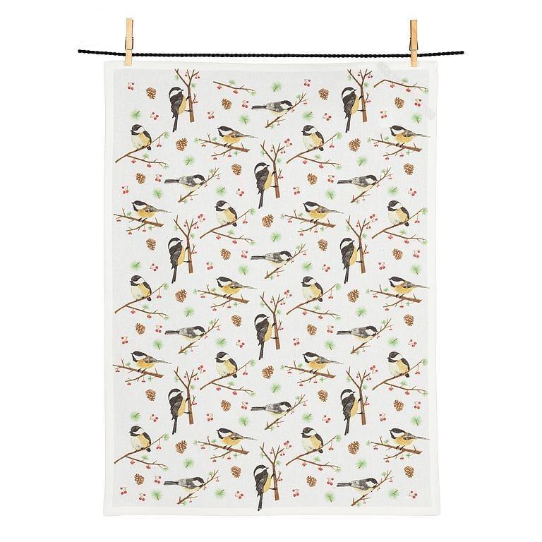 Chickadee Winter Kitchen Towel