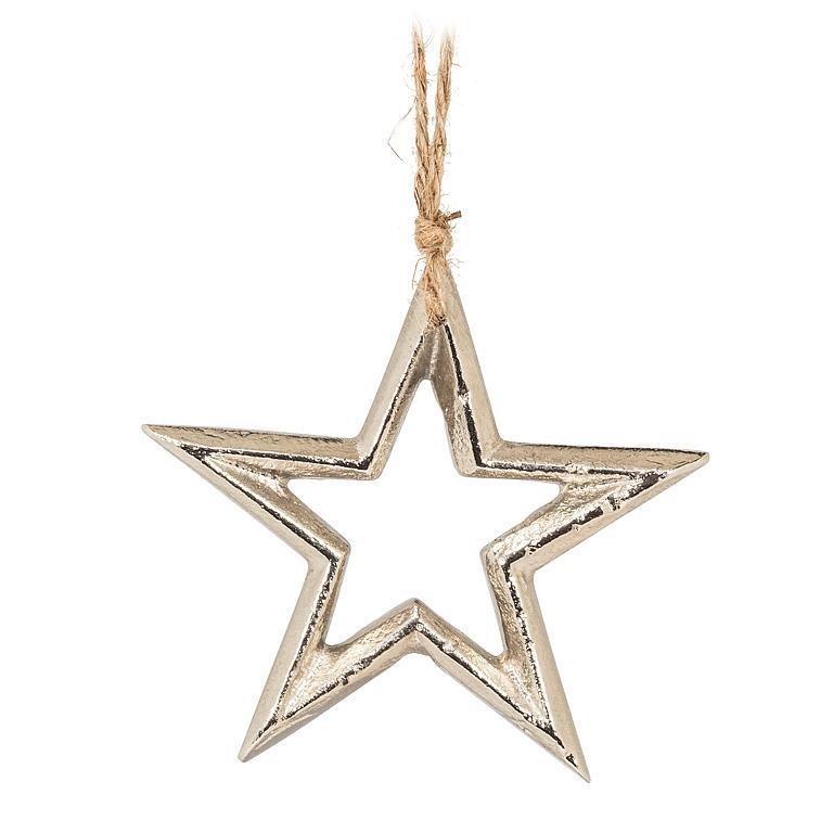 Silver Star Outline Ornament