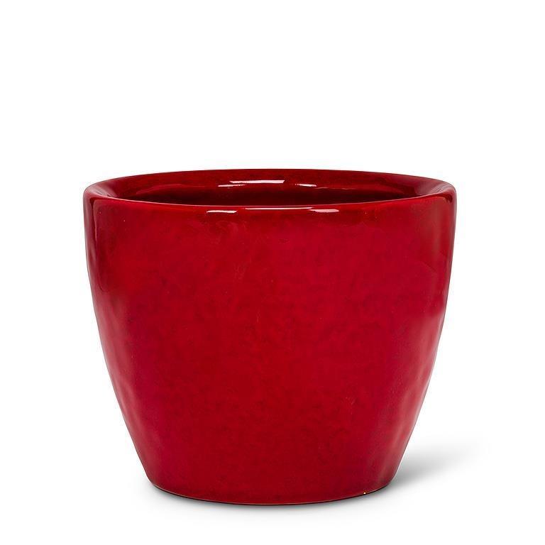 Round Red Planter, 5.5"D