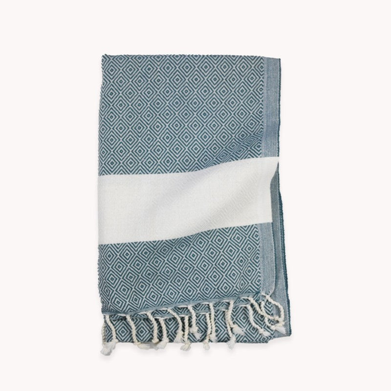 Pokoloko Diamond Turkish Towel, Prussian