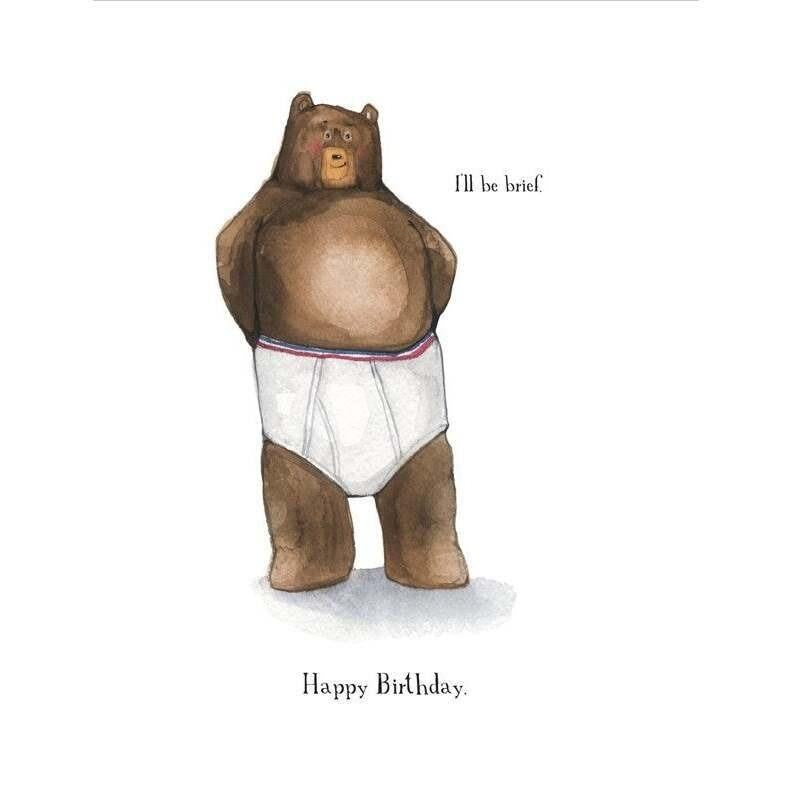 Brief Bear Birthday Card