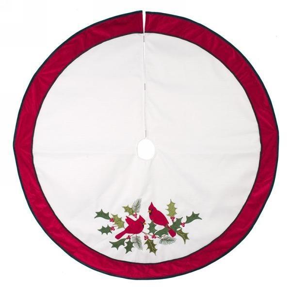 Red & White Cardinal Tree Skirt