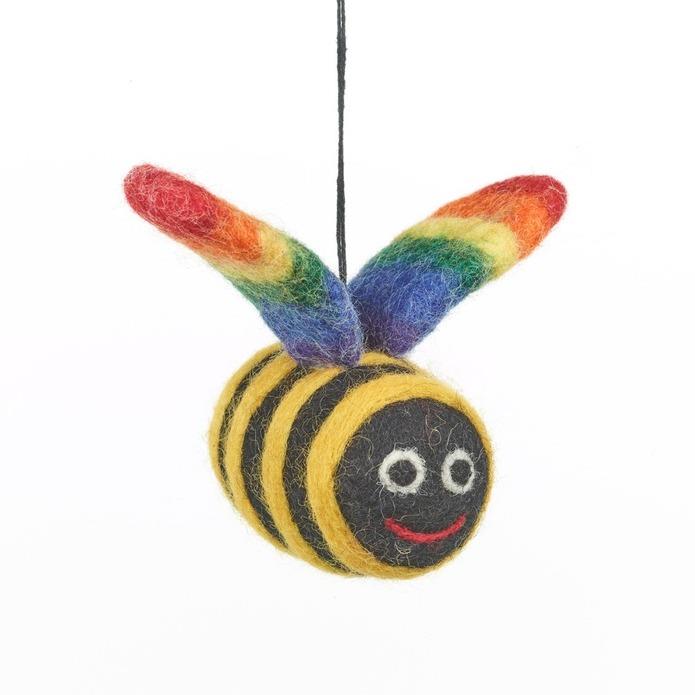 Rainbow Bumblebee Handmade Ornament