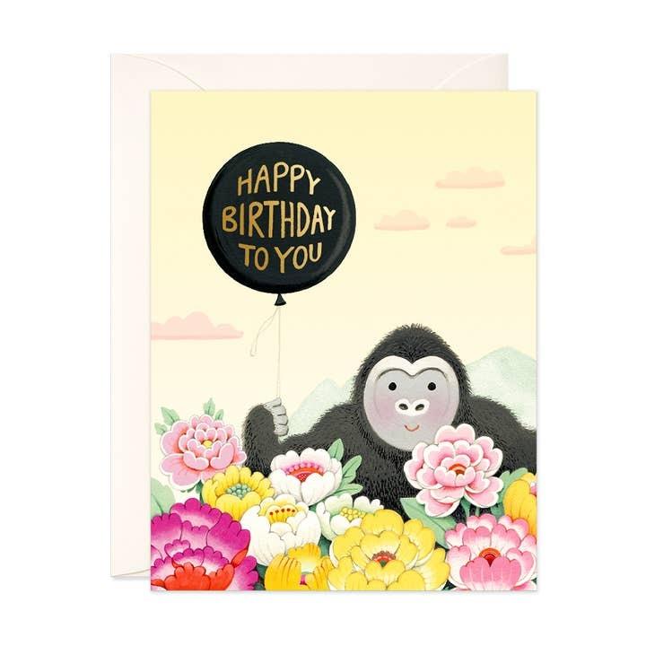 Shy Gorilla Birthday Card