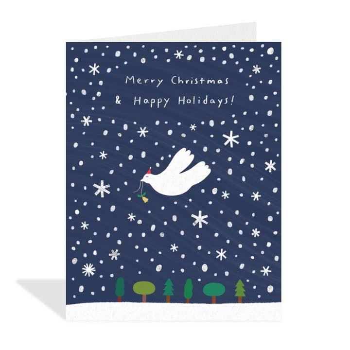 Snowy Night Dove Holiday Card