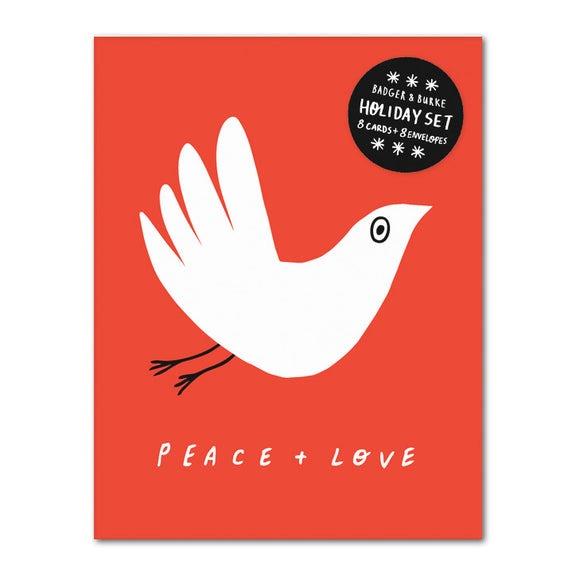 Peace & Love Holiday Cards, Box of 8