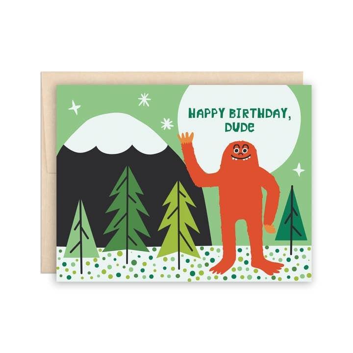 Bigfoot Dude Birthday Card