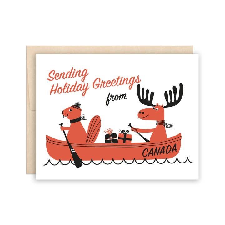 Greetings From Canada Canoe Holiday Cards, Box of 8