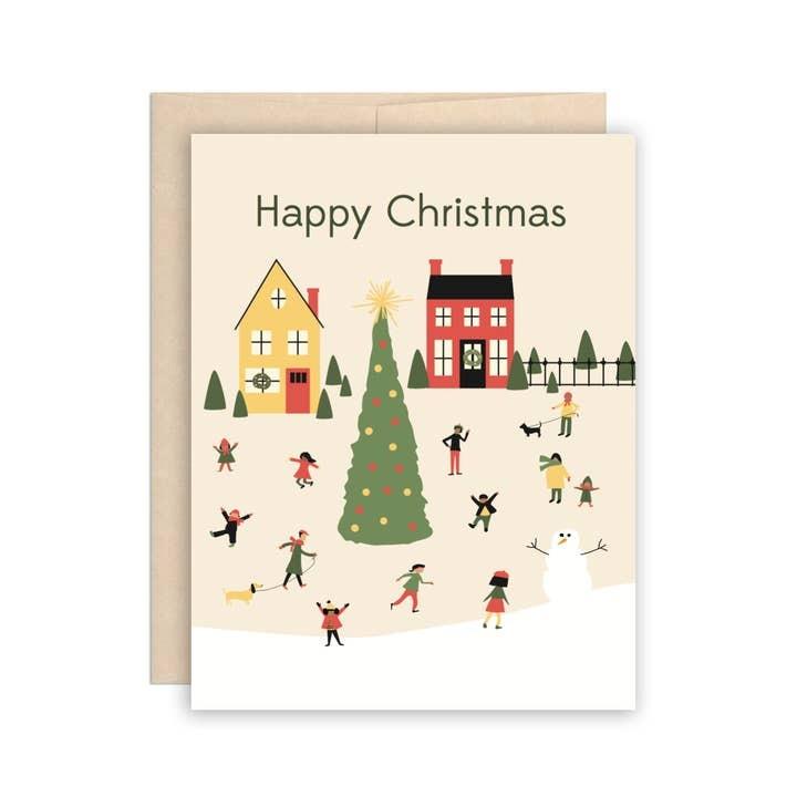 Village Holiday Cards, Box of 8