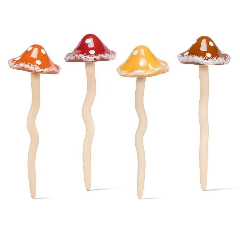 Large Dotted Mushroom Garden Stake, 10.5&quot;H