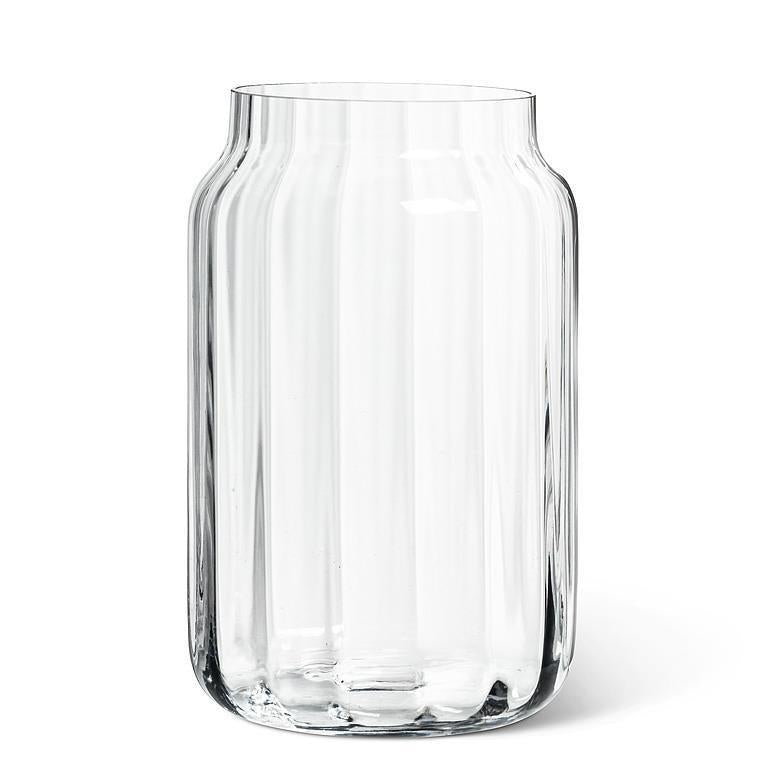 Large Wide Optic Jar Vase, 8.5"H