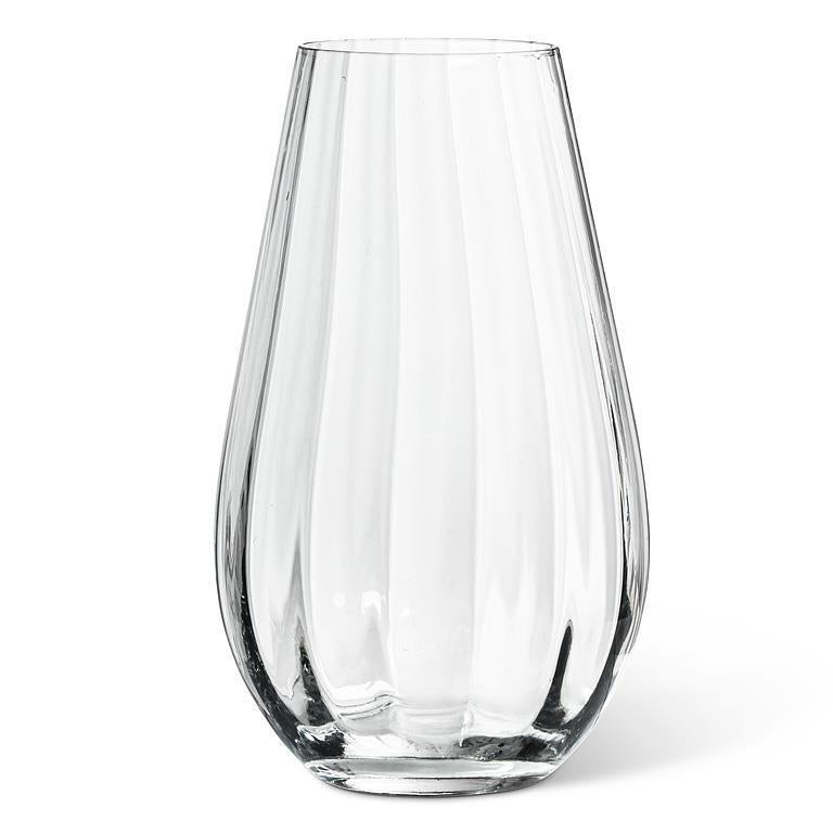 Large Wide Optic Wide Bottom Vase, 10"H