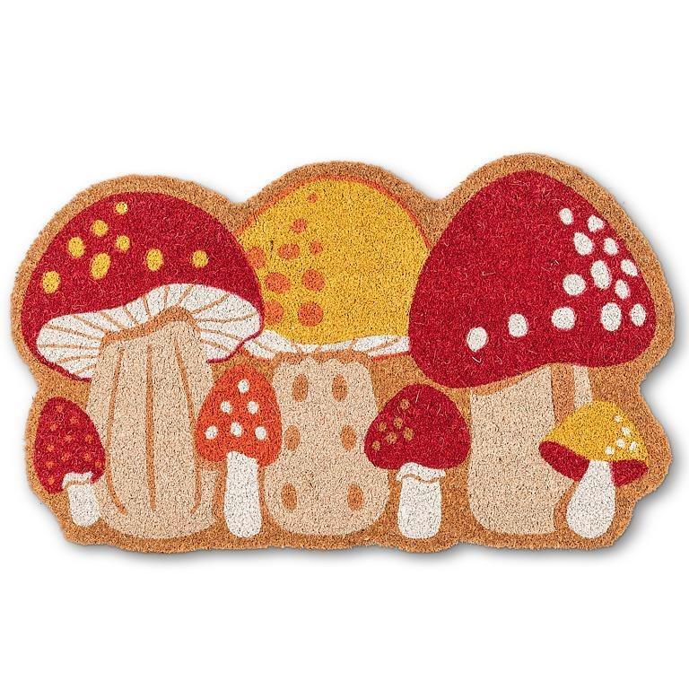 Colourful Mushrooms Coir Doormat