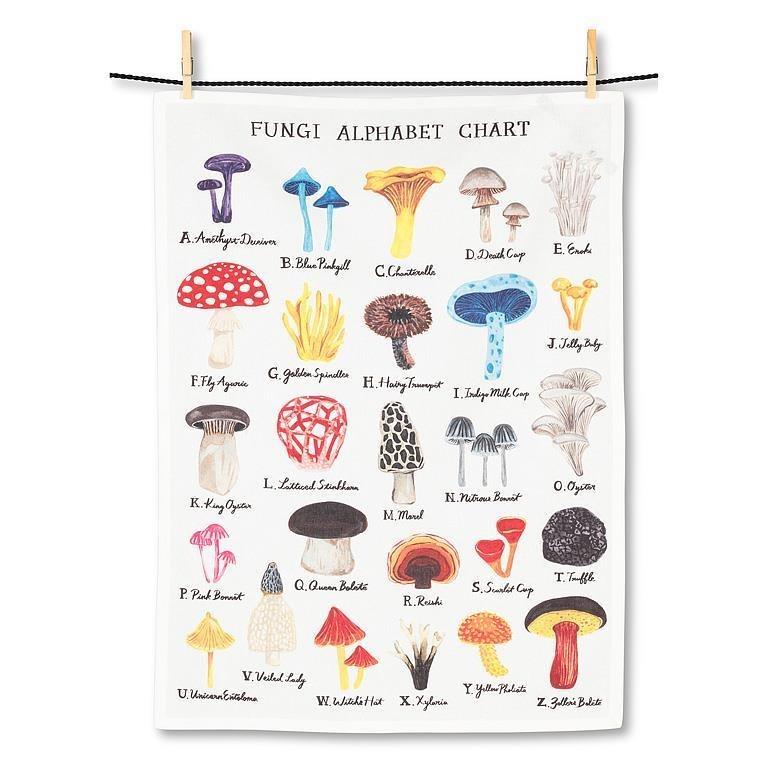 Mushroom Alphabet Tea Towel