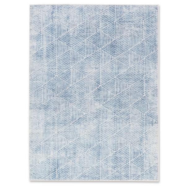 Blue White Aura Spill Proof Area Rug