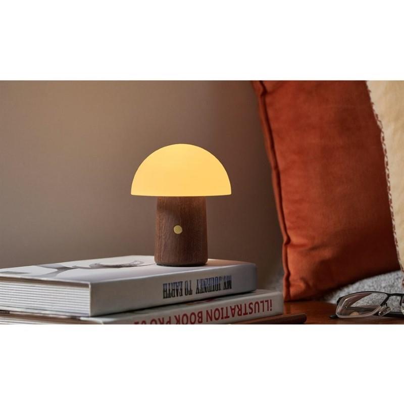 Mini Gingko Alice Mushroom Lamp - Walnut