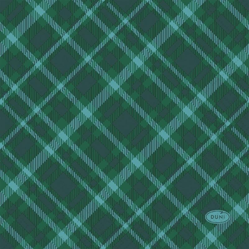 Tartan Green Cocktail Paper Napkins, Pack/20