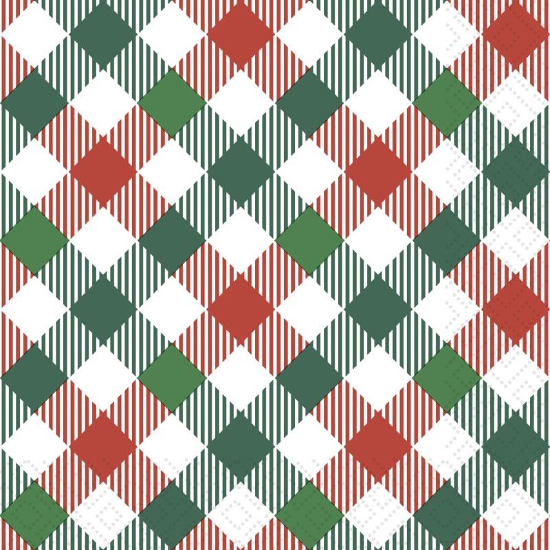 Tartan Mix Luncheon Paper Napkins, Pack/20