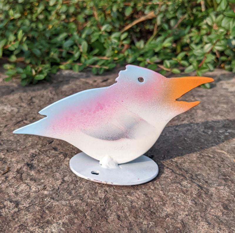 Pink & Blue Bird Garden Statue, 3"H