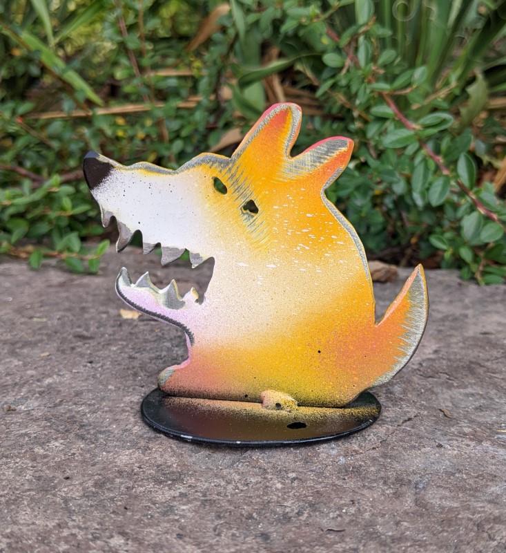 Mini Orange & Yellow Dog Garden Statue, 3"H