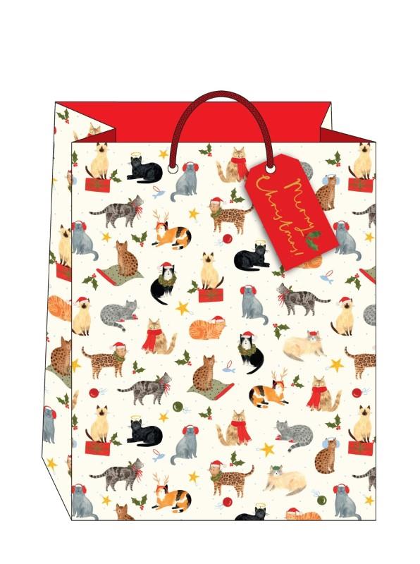 Holiday Cats Gift Bag