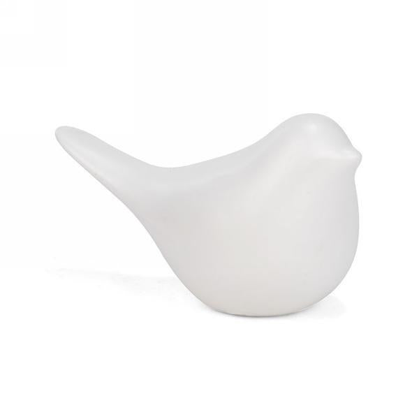 Matte White Ceramic Bird