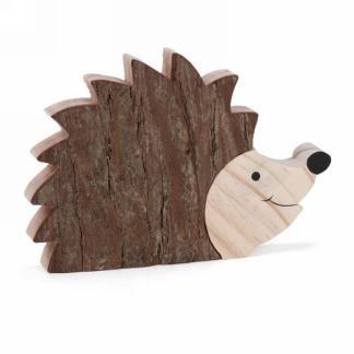 Wooden Brown Hedgehog Décor