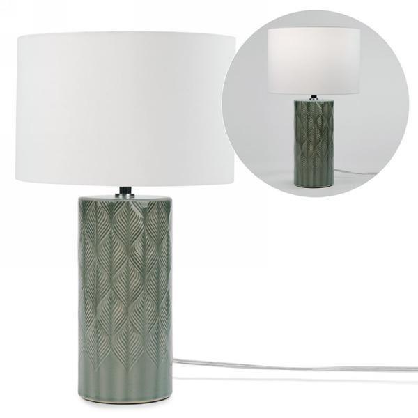 Khaki Green Table Lamp, 18"H