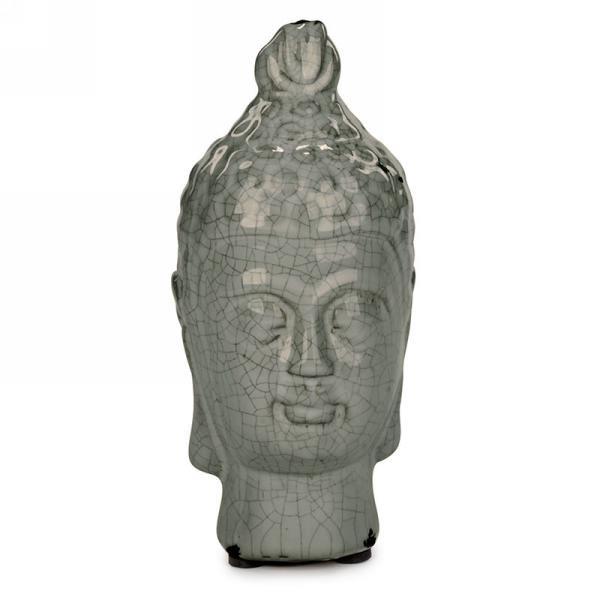 Grey Ceramic Buddha Head