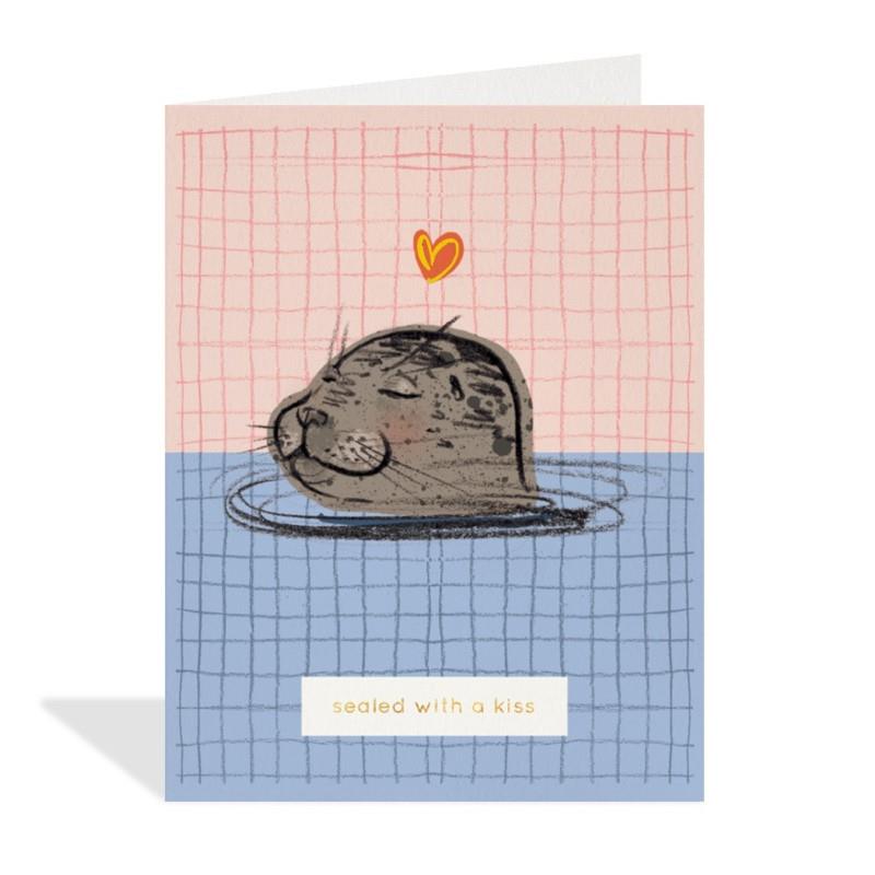 Seal Kiss Greeting Card