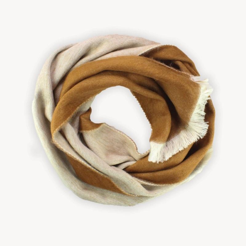 Pokoloko Reversible Alpaca Seamless Scarf, Cafe Au Lait