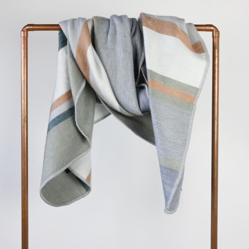 Pokoloko Striped Alpaca Throw - Earth
