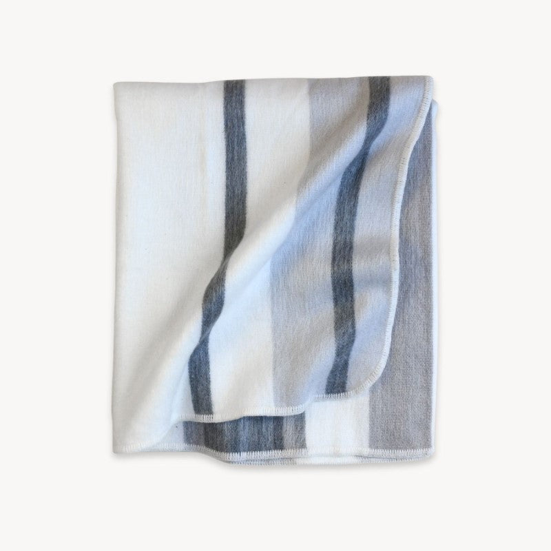 Striped Alpaca Throw Blanket - Earl Grey
