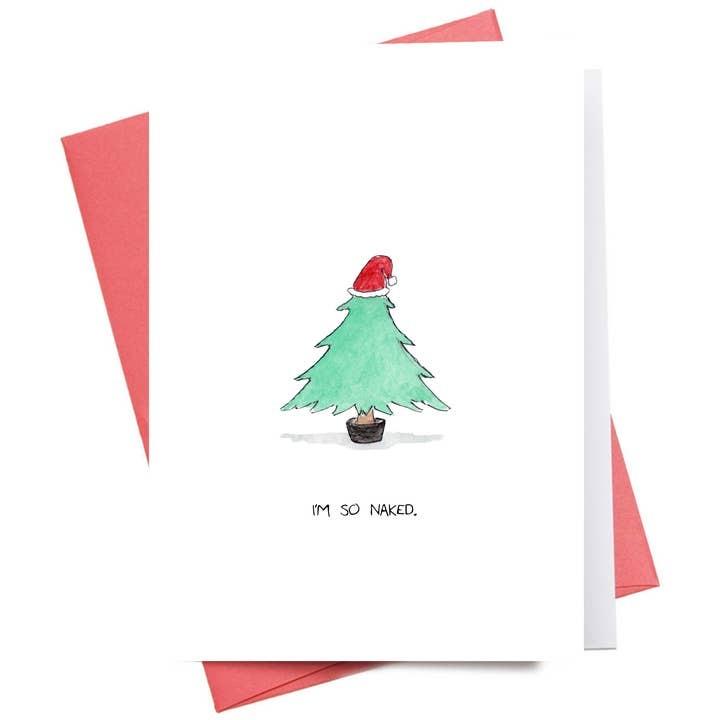 Naked Christmas Tree Card