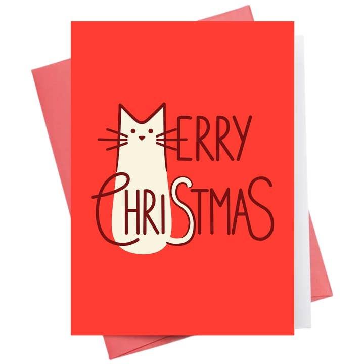 Entangled Cat Christmas Card