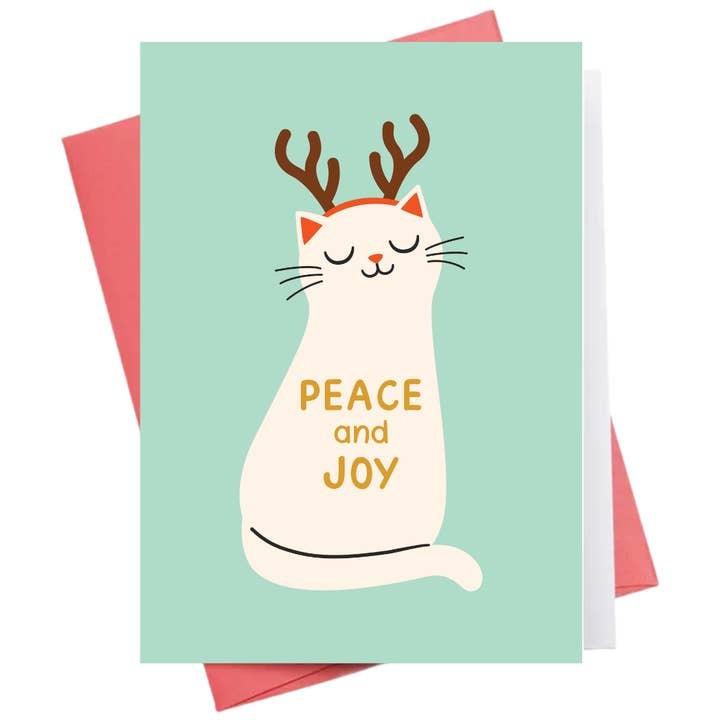 Cat Peace & Joy Holiday Card