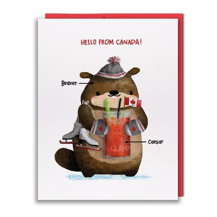 Beaver Caesar "Hello From Canada" Greeting Card