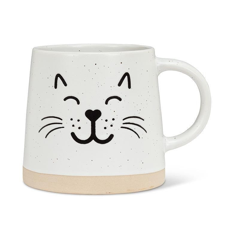 Wide Base Mug with Cat Face