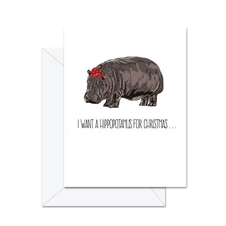 Hippopotamus Christmas Card