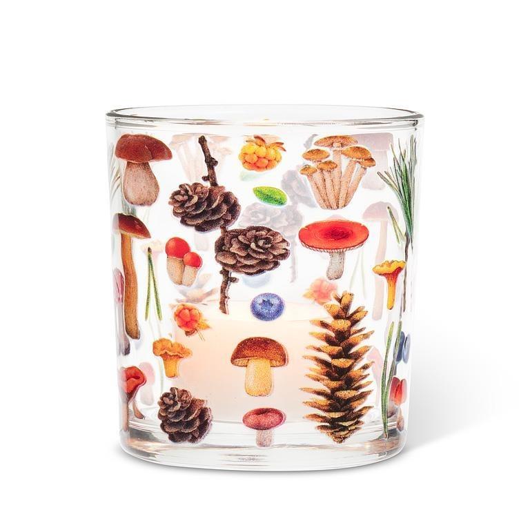 Mushrooms & Pinecones Votive Candle Holder